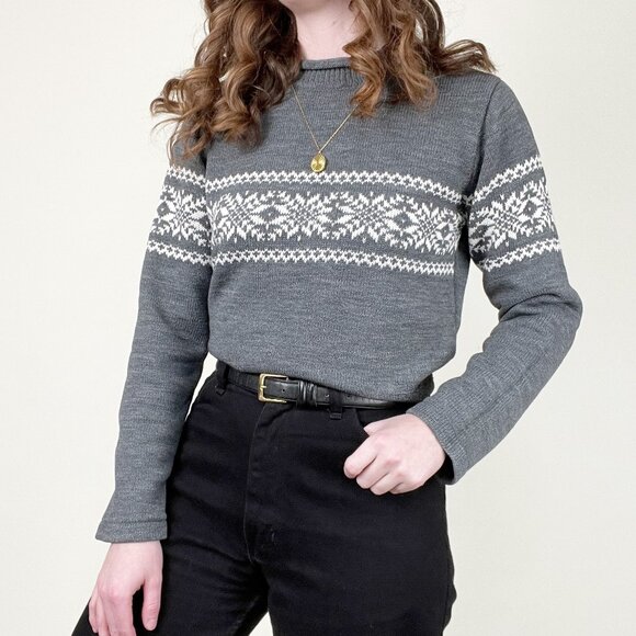 Vintage Fair Isle Scandinavian Sweater Old Money Quiet Luxury Nordic Christmas - Picture 1 of 6